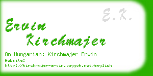 ervin kirchmajer business card